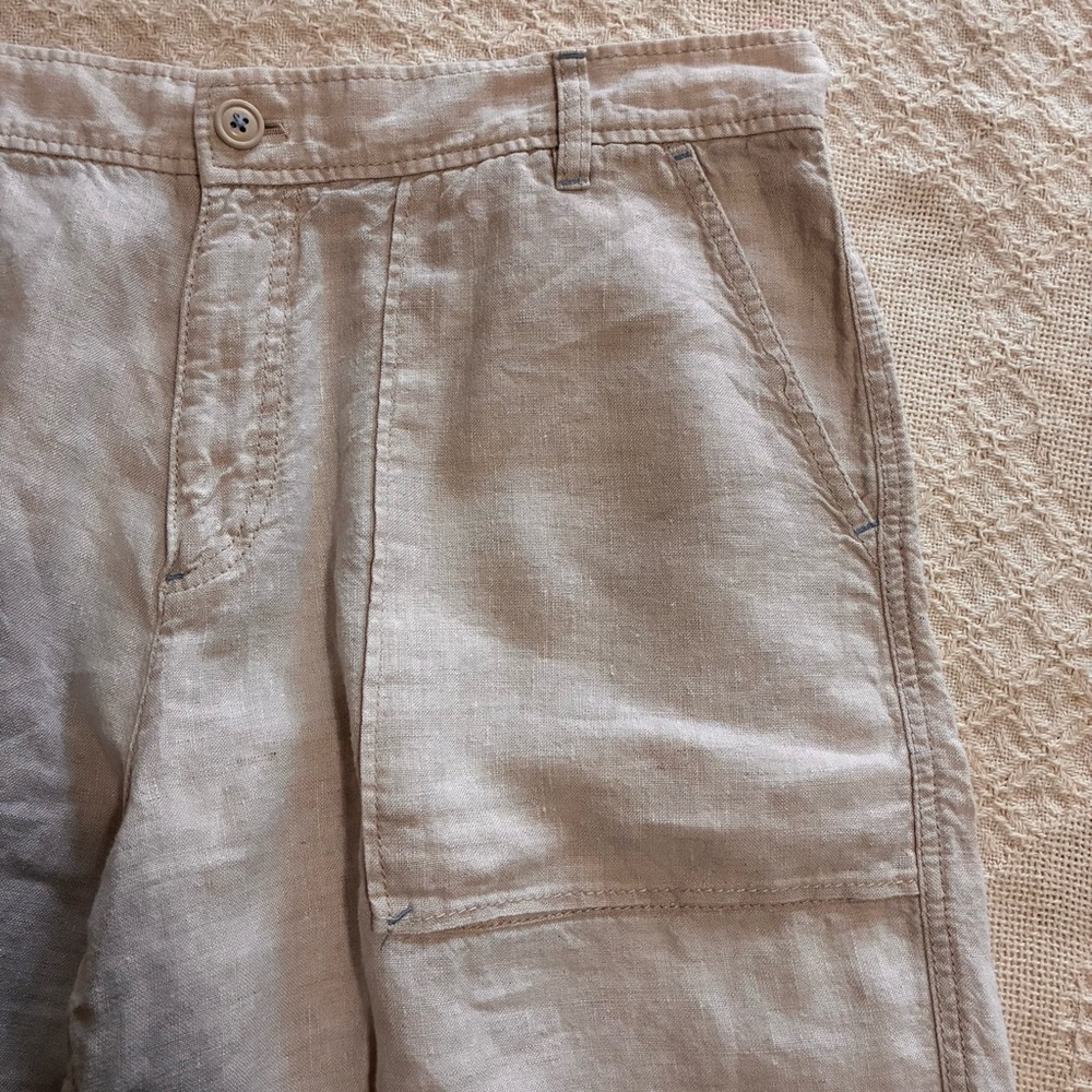 Old Navy Men's 100% Linen Shorts Natural Ivory Beige Sz 36 - Picture 7 of 12